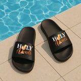 Personalisiertes Geschenk - schwarze Badeschlappen mit persönlichem Spruch und Namen