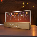 LED Aufsteller 20cm mit Holzsockel mit bis zu 15 Geburtsblumen und Namen personalisieren von Love & Faith