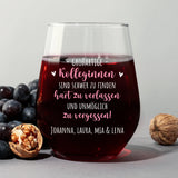 Weintumbler zum Kollegen Abschied mit Namen und persönlichem Text gestalten von Love & Faith