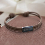 braunes Segeltau Armband mit persönlicher Namensgravur von Love & Faith