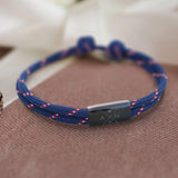 blau/rotes Segeltau Armband mit persönlicher Namensgravur und Jahrestag von Love & Faith