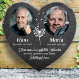 Unsere Schutzengel - Personalisiertes Trauer Schieferherz für 2 Personen