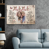 Love Faith Leinwand „Mama“ personalisiert – Wandbild mit Foto-Upload, Namen & Spruch „Mama, du bist meine Heldin“, Querformat, Geschenk Muttertag Geburtstag