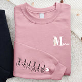 Rosa Sweater für Mama mit Kindernamen personalisierte Geschenkidee zum Muttertag von Love & Faith