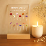"Mamas Garten" Acrylaufsteller mit Holzsockel für Muttertagsgeschenk gestalten von Love & Faith