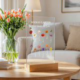 "Mamas Garten" Acrylaufsteller mit Holzsockel für Muttertagsgeschenk gestalten von Love & Faith