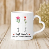 Personalisierte Tasse mit Blumen für beste Freunde von Love & Faith