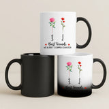 Personalisierte Tasse mit Blumen für beste Freunde von Love & Faith