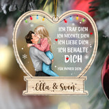 Herz Weihnachtsornament zum selbst PErsonalisieren für verliebte Paare zum ersten Weihnachten feiern von Love & Faith