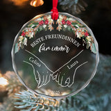 Kristallornament als Weihnachtsbaumschmuck personalisiert für Partner Geschenk von Love & Faith