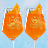 Vintage - Personalisiertes Weinglas zum Geburtstag mit Jahreszahl