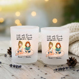 Personalisierter Teelichthalter für Freundinnen mit Clipart und Namen von Love & Faith