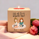 Personalisierter Teelichthalter aus Holz für Freundinnen, Schwestern und Kolleginnen von Love & Faith