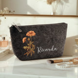 Deine Blume - Individuelle Kosmetiktasche Filz