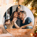 Personalisierter Weihnachtsbaumschmuck mit Foto für die Familie – Fröhliche Weihnachten – Motiv 2