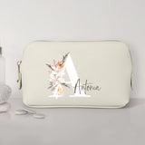 elfenbein PU Kosmetiktasche 0,75 Liter klein mit Initiale und Name personalisiert von Love & Faith