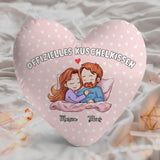 32cm Kissen personalisiert bedruckt als Offizielles Kuschelkissen mit Pärchen Illustration gefertigt von Love & Faith