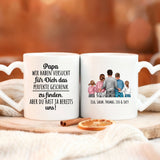 Weiße Tasse mit Herzhenkel und personalisiertem Namen – romantische Geschenkidee von Love & Faith