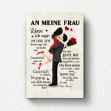 Personalisierte Leinwand mit Paar-Illustration und Liebesspruch – Geschenkidee für Frau von Love & Faith