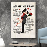 Personalisierte Leinwand mit Paar-Illustration und Liebesspruch – Geschenkidee für Frau von Love & Faith