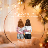 Personalisierter Acryl-Weihnachtsbaumschmuck mit Foto für beste Freunde – Besties für immer – Motiv 2