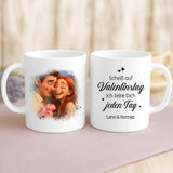 Personaliserte Tasse mit Foto-Upload und Cartoon-Effekt für Paare zum Valentinstag von Love & Faith