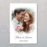 Personalisiertes Poster mit Foto-Upload und Wasserfarben-Effekt für Paare zum Valentinstag von Love & Faith