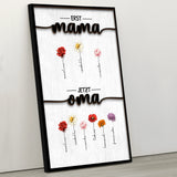 Personalisiertes Poster mit Namen und Blumen für Oma Erst Mama, Jetzt Oma – Motiv 14