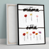 Personalisiertes Poster mit Namen und Blumen für Oma Erst Mama, Jetzt Oma – Motiv 16