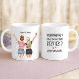 Personalisierte Tasse mit Druck für beste Freundinnen – Besties statt Blumen