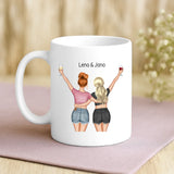 Personalisierte Tasse mit Druck für beste Freundinnen – Besties statt Blumen – Motiv 3