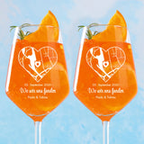 2er Set Weinglas mit Landkarte und Koordinaten für Jahrestagsgeschenk personalisieren mit Love & Faith