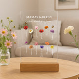 "Mamas Garten" Acrylaufsteller mit Holzsockel für Muttertagsgeschenk gestalten von Love & Faith