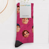 Personalisierte Socken mit euren Gesichtern im Cartoon Stil zum Valentinstag von Love & Faith
