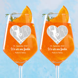 2er Set Weinglas mit Landkarte und Koordinaten für Jahrestagsgeschenk personalisieren mit Love & Faith