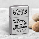 Feuer und Flamme - Paar-Benzinfeuerzeug