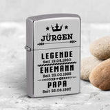 Papa seit - Eltern-Benzinfeuerzeug