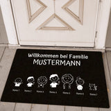 Personalisierte Fussmatte 70x50cm mit Familienname und Strichmännchen von Love & Faith