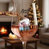 Weinglas mit Illustration als Valentinstagsgeschenk personalisieren mit Love & Faith