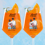 2er Set Weinglas mit Illustration als Valentinstagsgeschenk personalisieren mit Love & Faith