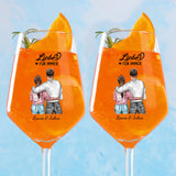 2er Set Weinglas mit Illustration als Valentinstagsgeschenk personalisieren mit Love & Faith