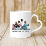 Weiße Tasse mit Herzhenkel und personalisiertem Namen – romantische Geschenkidee von Love & Faith