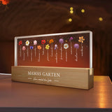 LED Aufsteller 20cm mit Holzsockel mit bis zu 15 Geburtsblumen und Namen personalisieren von Love & Faith