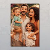 Cartoon Love Family - Personalisiertes Poster mit Cartoon Effekt für Mama und Papa und die Familie