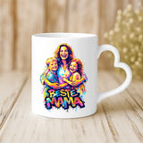 Weiße Tasse mit Herzhenkel und personalisiertem Namen – romantische Geschenkidee von Love & Faith