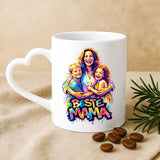 Weiße Tasse mit Herzhenkel und personalisiertem Namen – romantische Geschenkidee von Love & Faith