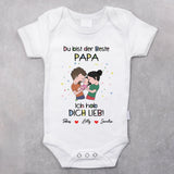 weißer kurzarm Babybody personalisierbar mit Namen - gefertigt con Love & Faith