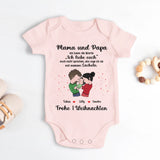 rosa kurzarm Babybody personalisierbar mit Namen - gefertigt con Love & Faith