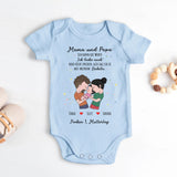 hellblau kurzarm Babybody personalisierbar mit Namen - gefertigt con Love & Faith