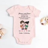 rosa kurzarm Babybody personalisierbar mit Namen - gefertigt con Love & Faith